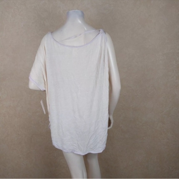 X SMALL We the Free Pluto t-shirt cream asymmetrical linen - Picture 4 of 11